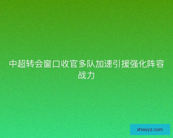 中超转会窗口收官多队加速引援强化阵容战力
